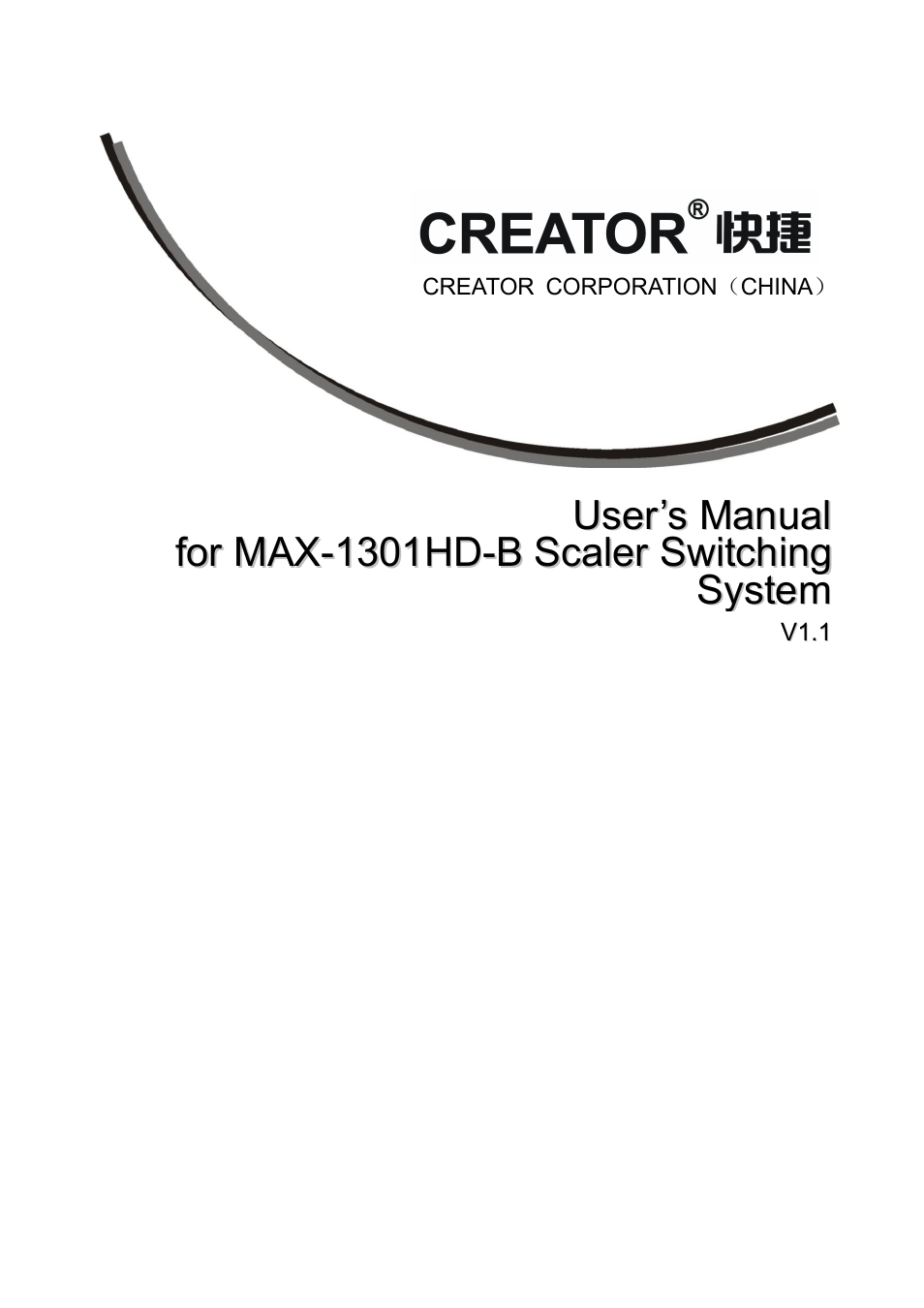 CREATOR MAX-1301HD-B User Manual | 26 pages