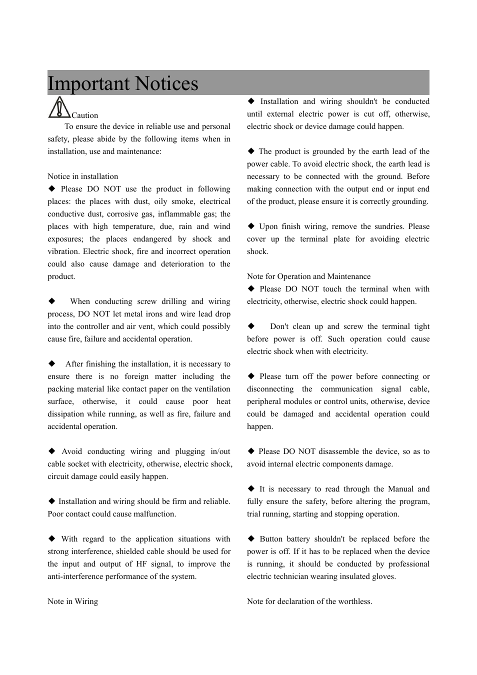 Important notices | CREATOR MAX-1301HD-B User Manual | Page 3 / 26