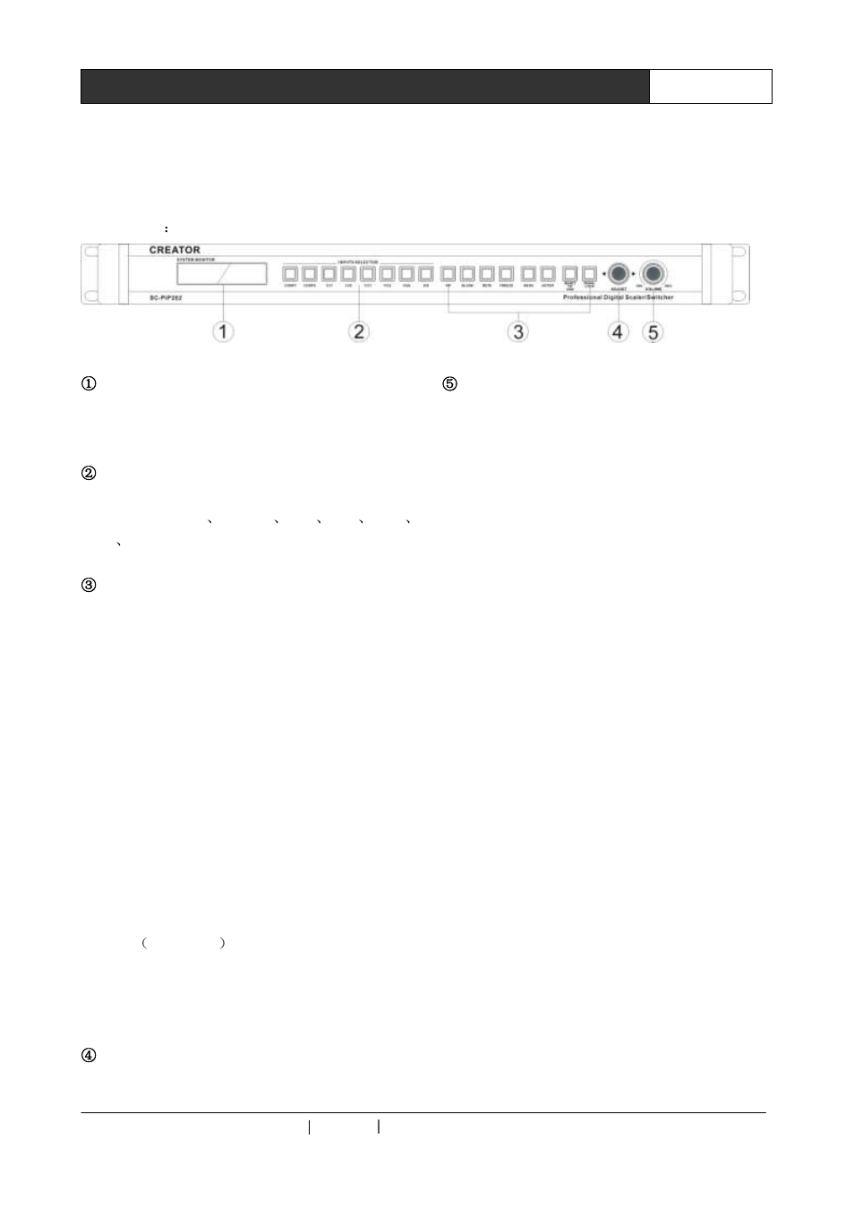 Chapter 2 panel instruction, 1 front panel of sc-pip202 | CREATOR SC-PIP202 User Manual | Page 9 / 32