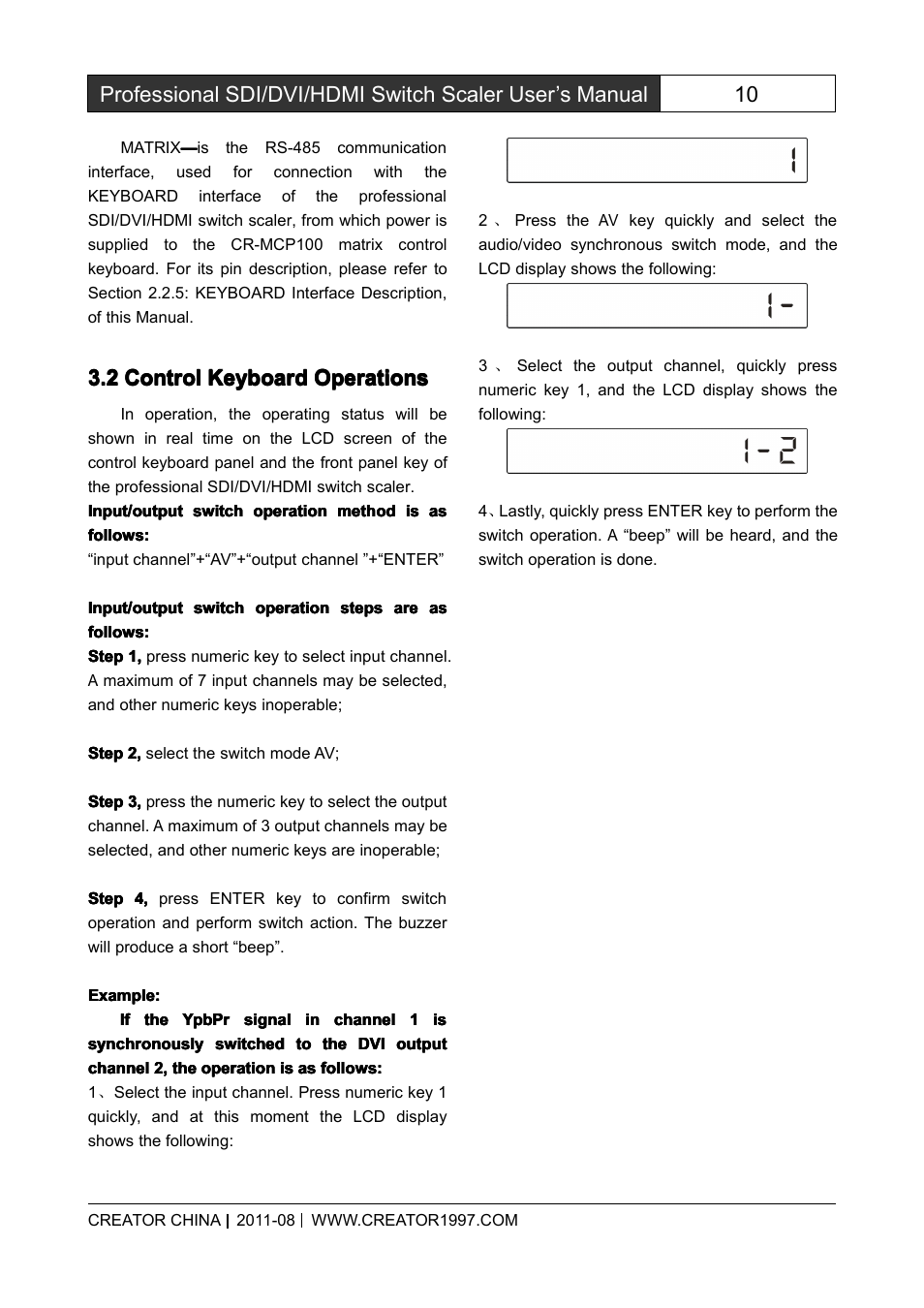 2controlkeyboardoperations, Control keyboard operations | CREATOR SC-390 User Manual | Page 17 / 30