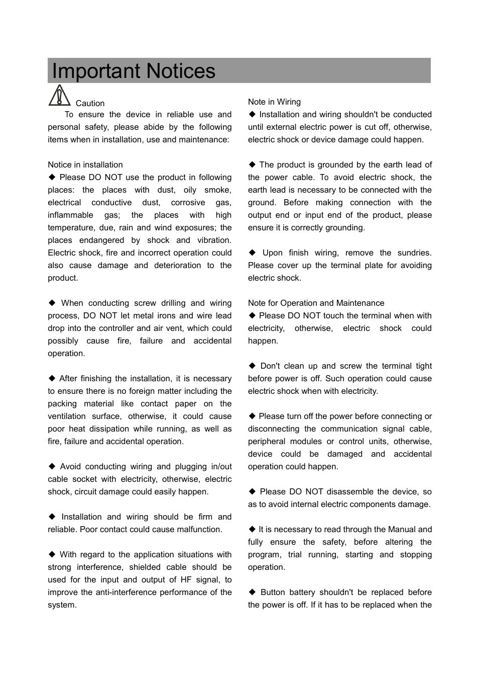 Important notices | CREATOR SC-390 User Manual | Page 3 / 30