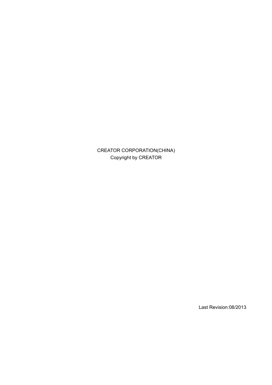 CREATOR CROSS Series User Manual | Page 51 / 51