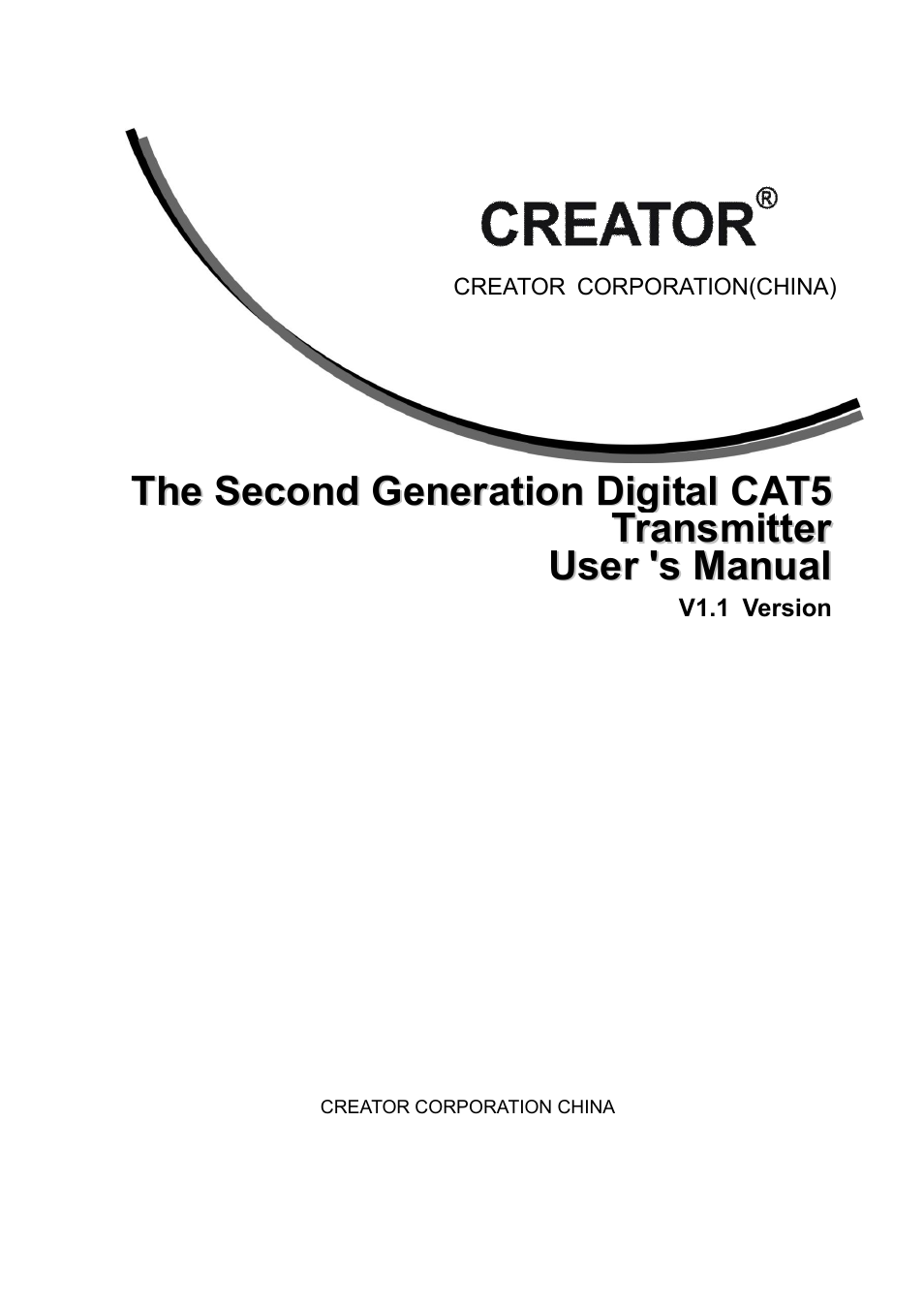 CREATOR CAT5 User Manual | 31 pages