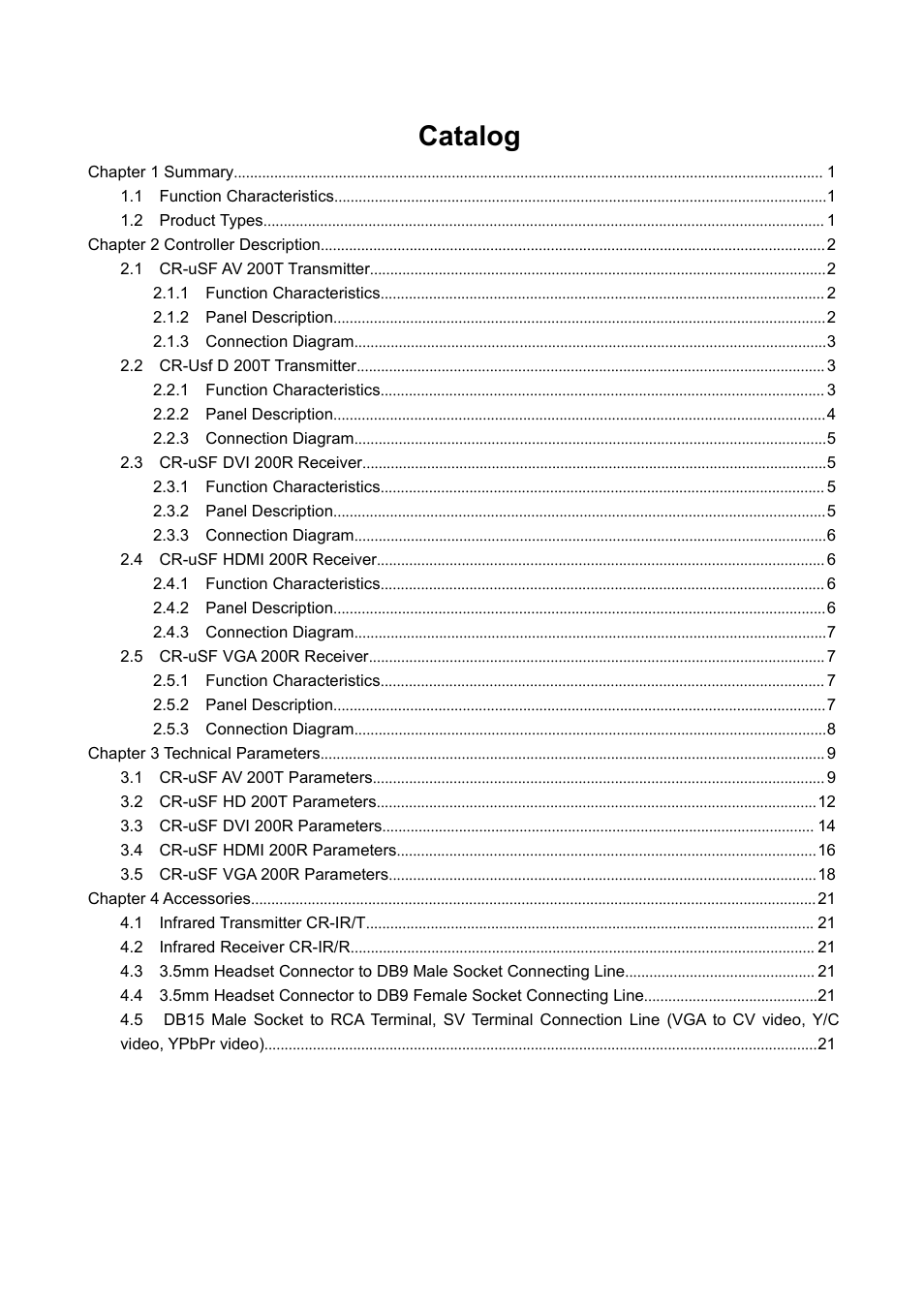 Catalog | CREATOR Single Core Optical Fiber Transmitter User Manual | Page 5 / 27
