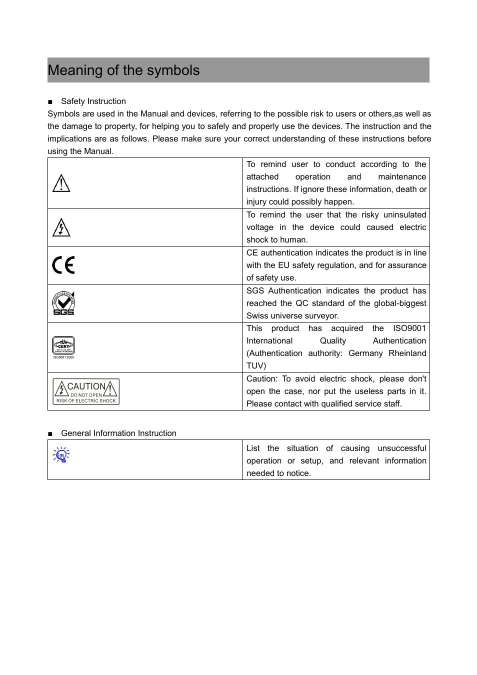 Meaning of the symbols | CREATOR CR-PGMIII User Manual | Page 2 / 57