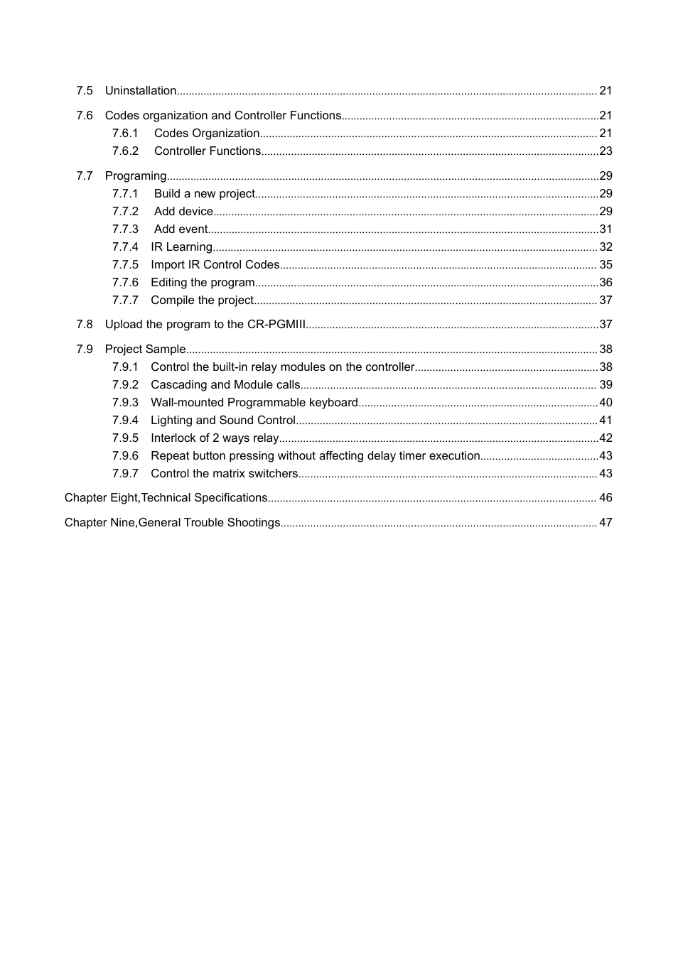 CREATOR CR-PGMIII User Manual | Page 7 / 57