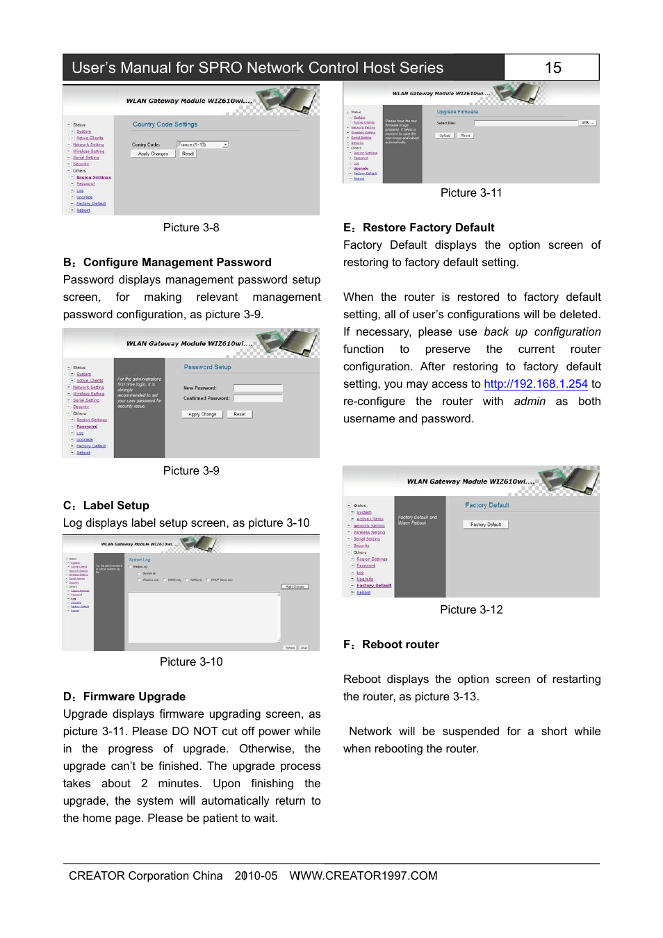 CREATOR SPRO-CON9000 User Manual | Page 20 / 30