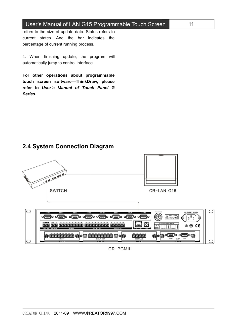 4systemconnectiondiagram, 4 system connection diagram | CREATOR CR-LAN15 User Manual | Page 16 / 20