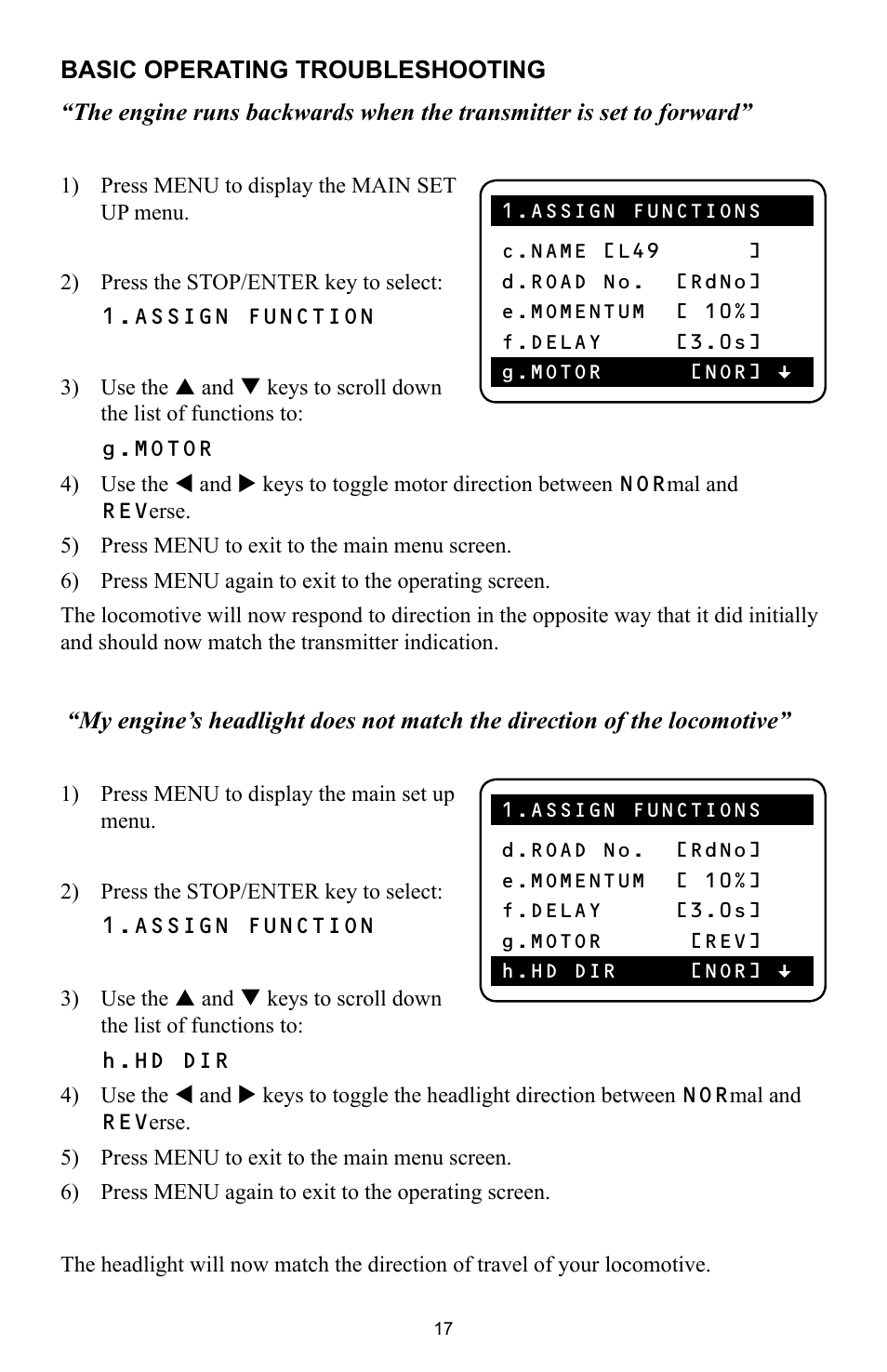 Crest Electronics CRE57000 TRAIN ENGINEER REVOLUTION MANUAL User Manual | Page 17 / 40