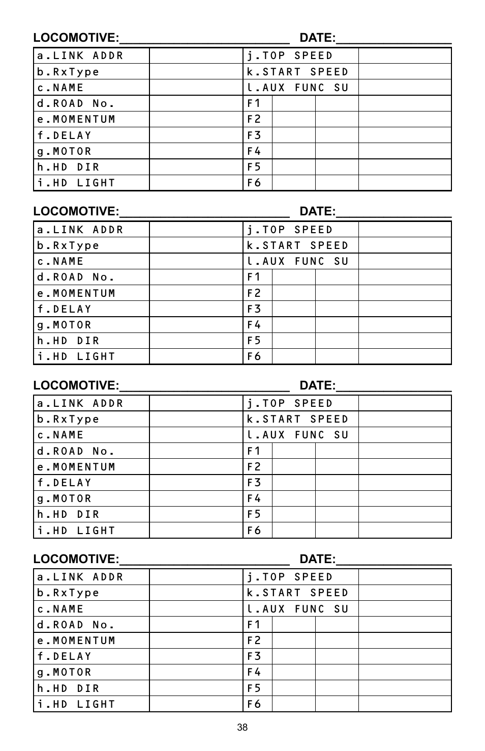 Crest Electronics CRE57000 TRAIN ENGINEER REVOLUTION MANUAL User Manual | Page 38 / 40