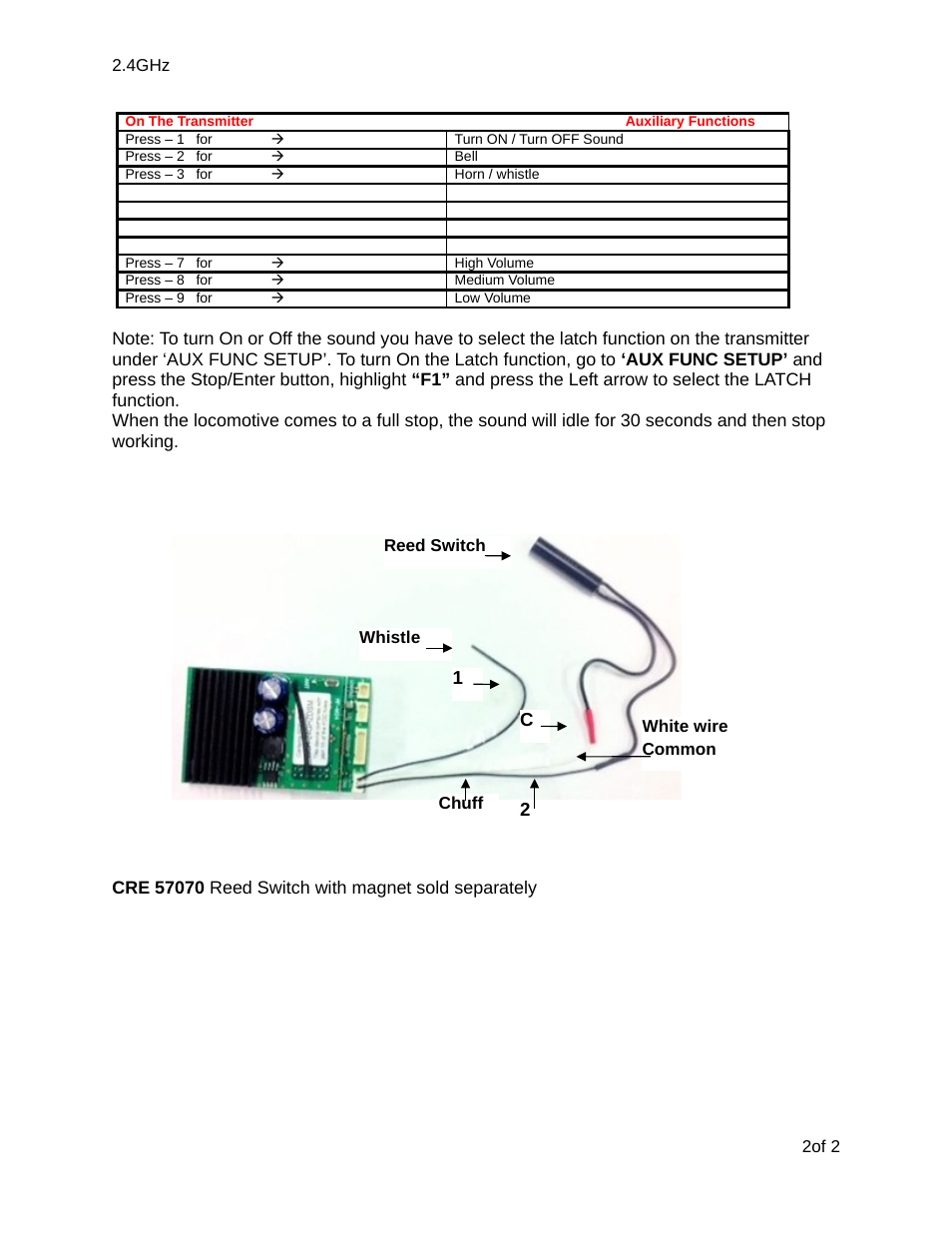 Crest Electronics CRE57002SD RECEIVER WITH SOUND User Manual | Page 2 / 2