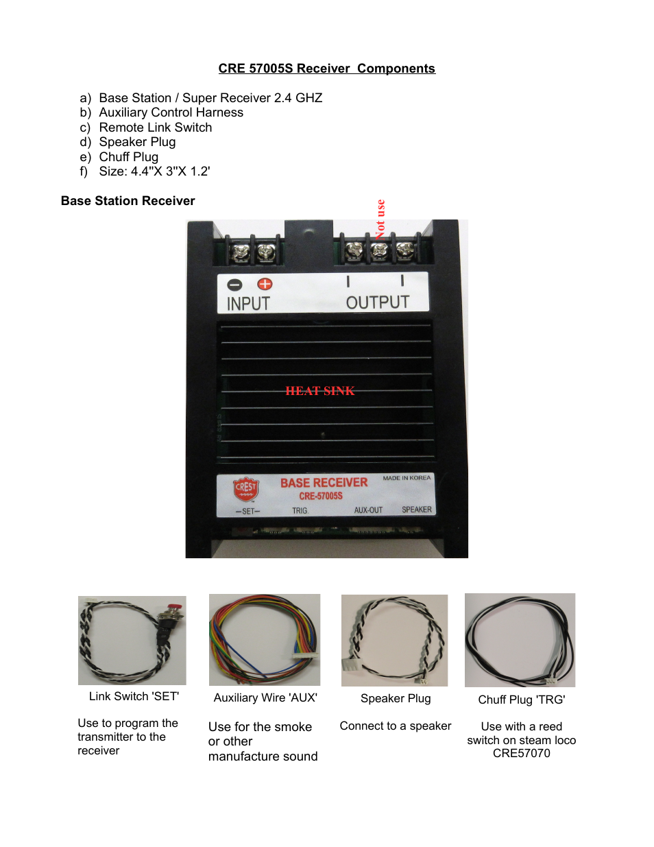 Crest Electronics CRE57005S BASE STATION/SUPER RECEIVER User Manual | Page 2 / 6