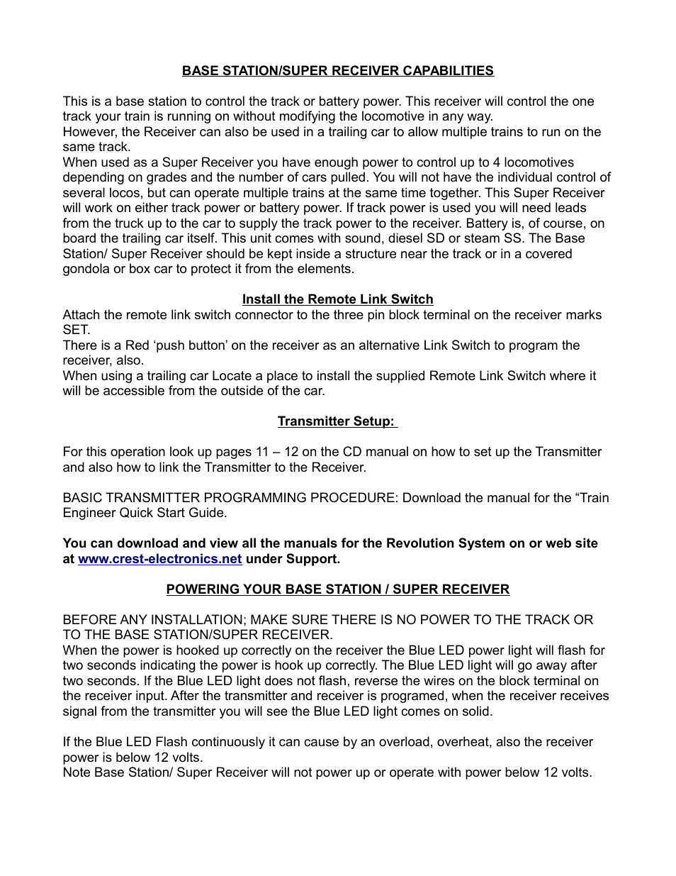Crest Electronics CRE57005S BASE STATION/SUPER RECEIVER User Manual | Page 3 / 6