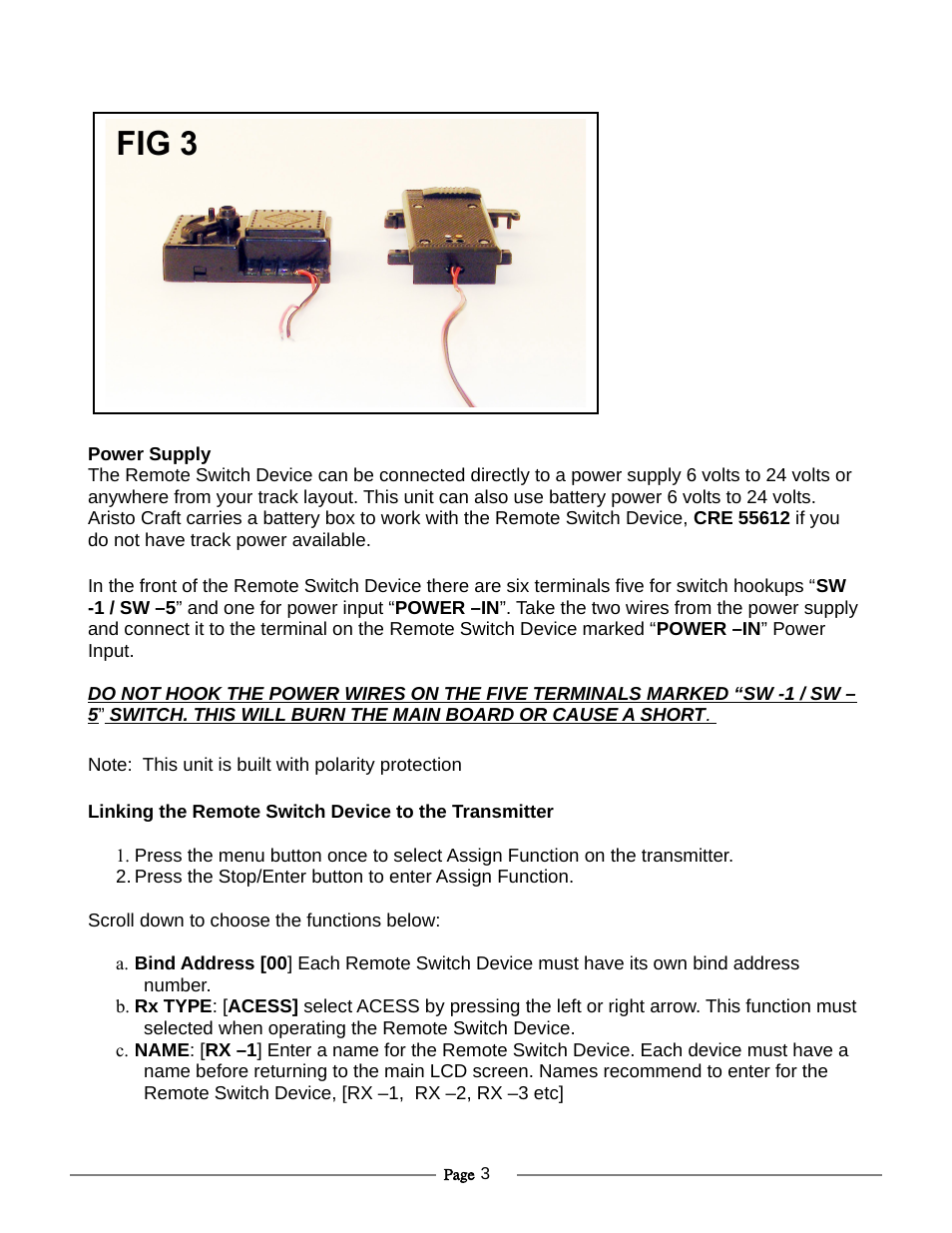 Crest Electronics CRE57074 RCC REMOTE SWITCH DEVICE 2.4 GHZ User Manual | Page 3 / 8