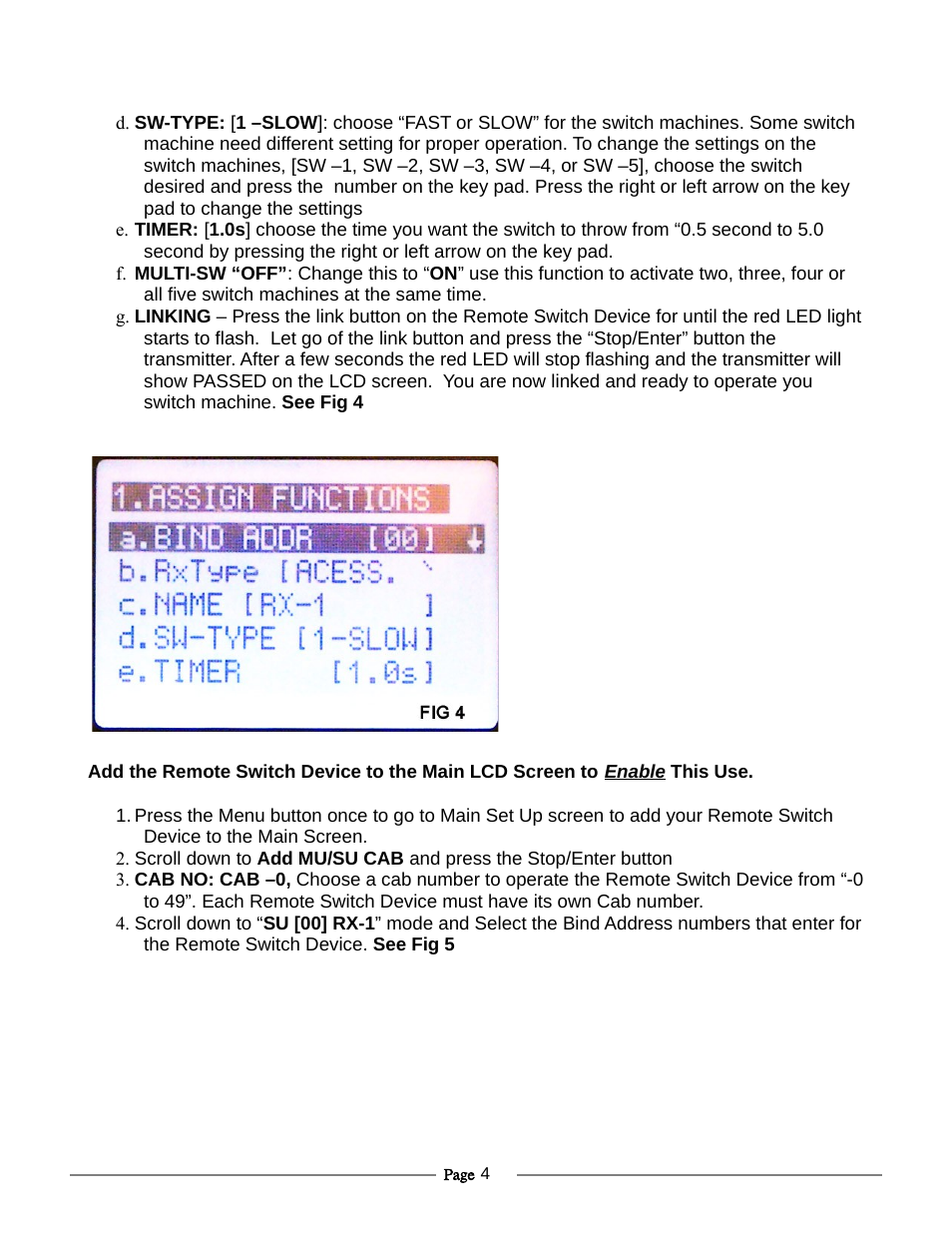 Crest Electronics CRE57074 RCC REMOTE SWITCH DEVICE 2.4 GHZ User Manual | Page 4 / 8