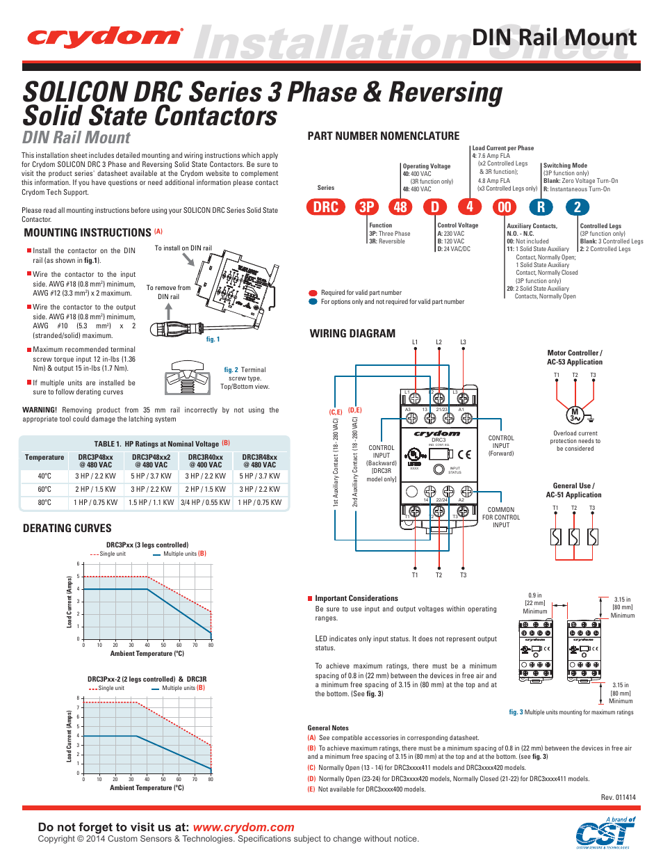 Crydom SOLICON DRC Series User Manual | 2 pages