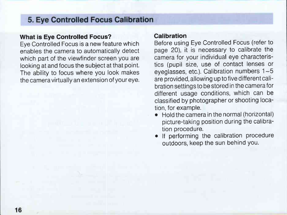 Canon EOS 5 User Manual | Page 16 / 137