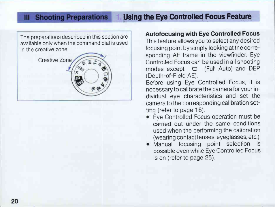 Canon EOS 5 User Manual | Page 20 / 137