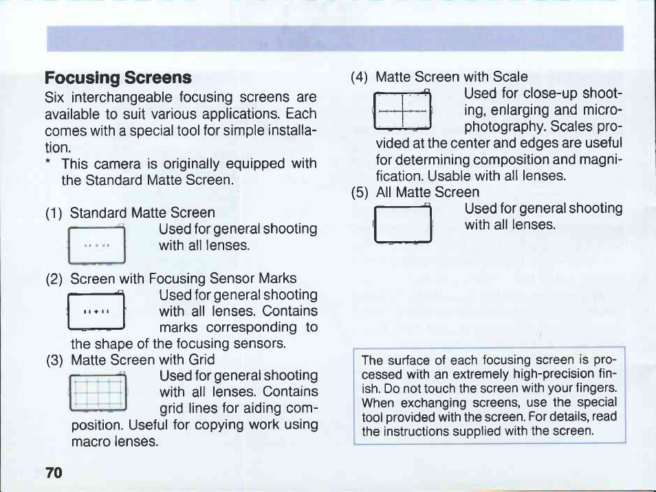 Flash exposure compensation priority chart | Canon EOS 5 User Manual | Page 70 / 137