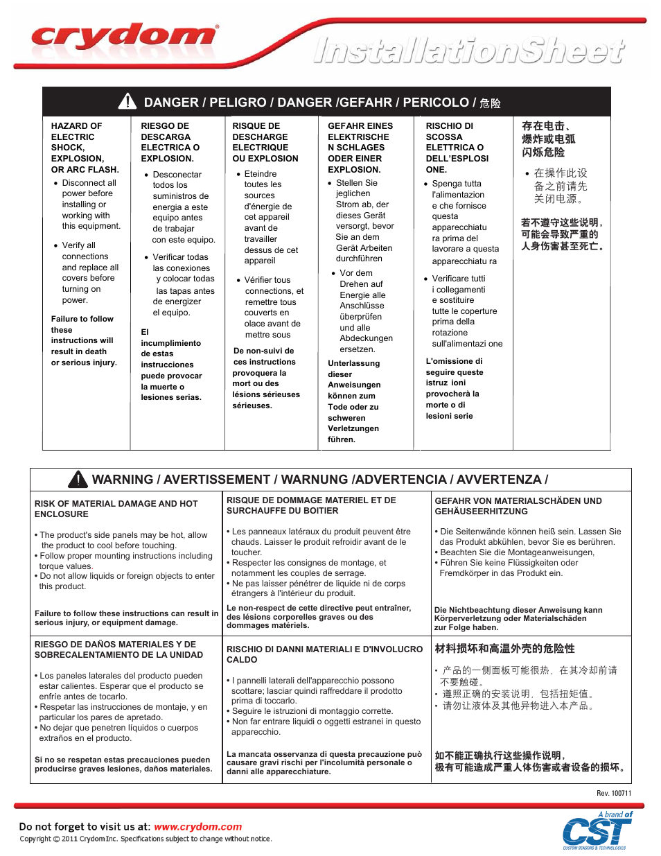 Crydom AC Output SSRs User Manual | Page 2 / 2