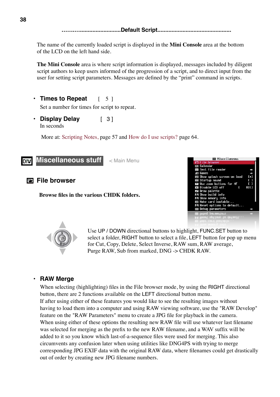 Miscellaneous stuff | Canon CHDK User Manual | Page 40 / 76