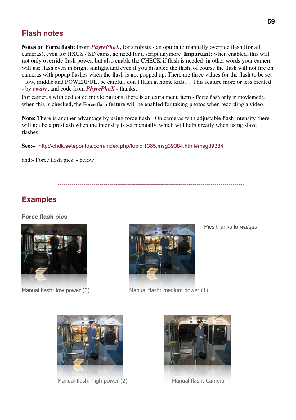 Flash notes, Examples | Canon CHDK User Manual | Page 61 / 76