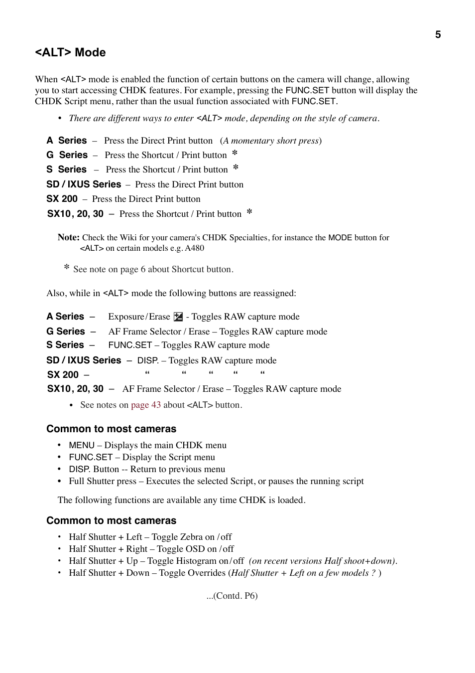 Alt> mode | Canon CHDK User Manual | Page 7 / 76