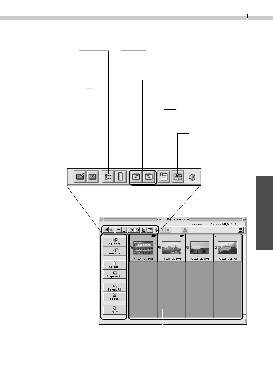 Guide to the plug-in module window, Macintosh | Canon D I G I T A L C A M E R A CDI-E019-010 User Manual | Page 101 / 108