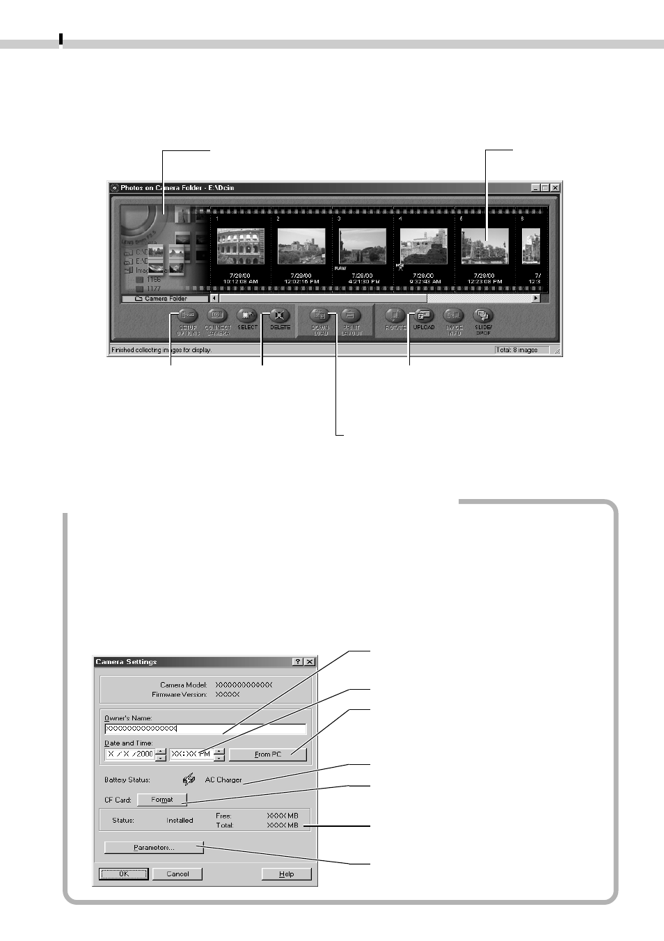 The zoombrowser ex camera window | Canon D I G I T A L C A M E R A CDI-E019-010 User Manual | Page 18 / 108