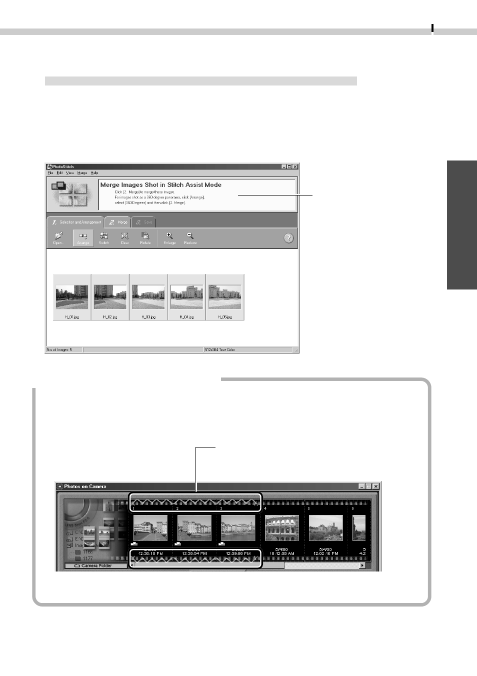 Merging panoramic images with photostitch, Windows | Canon D I G I T A L C A M E R A CDI-E019-010 User Manual | Page 31 / 108