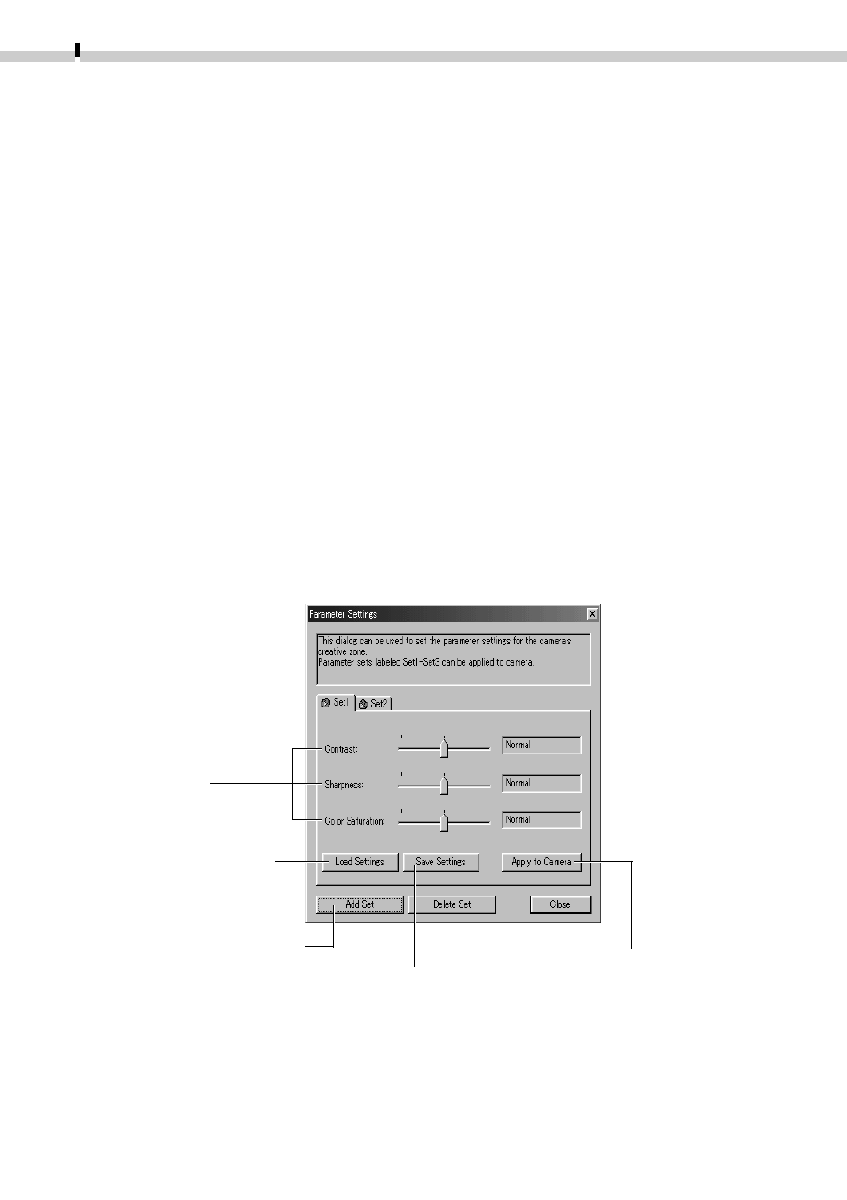 Setting the parameters (eos d30 only), Parameter settings dialog | Canon D I G I T A L C A M E R A CDI-E019-010 User Manual | Page 52 / 108