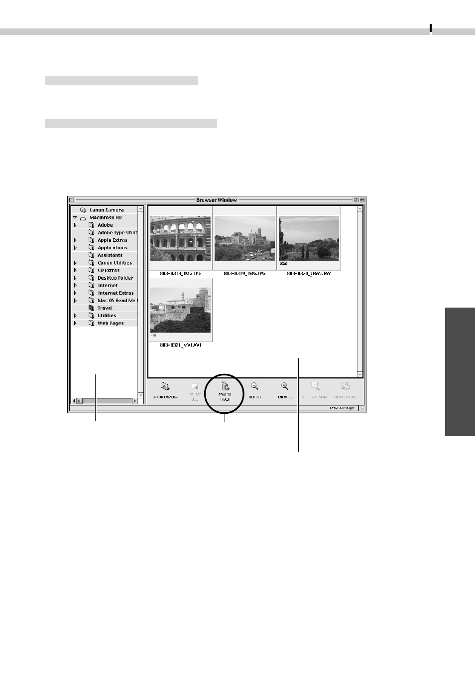 Erasing images, Macintosh | Canon D I G I T A L C A M E R A CDI-E019-010 User Manual | Page 81 / 108