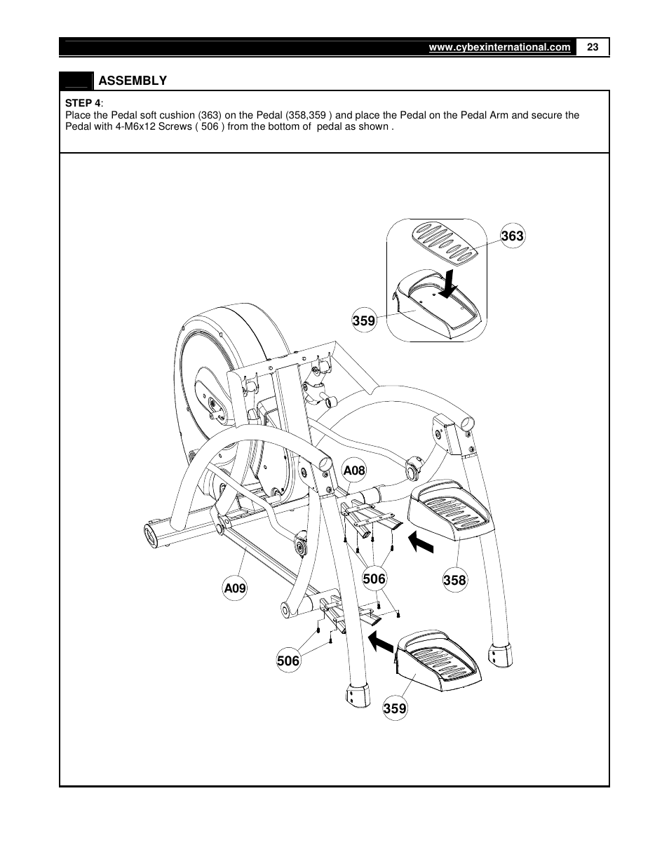 Cybex 360A Arc Trainer User Manual | Page 23 / 48