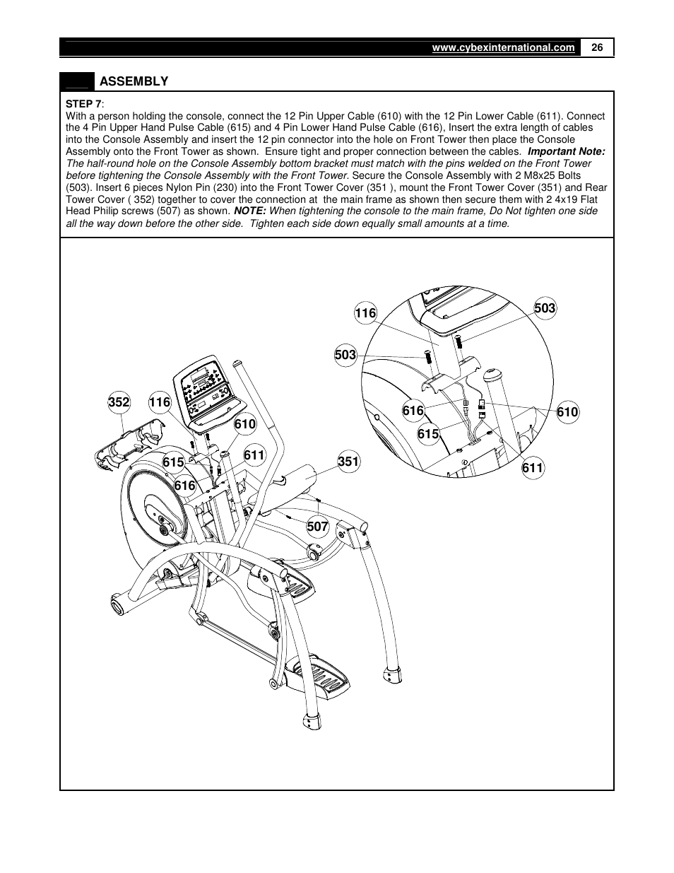 Cybex 360A Arc Trainer User Manual | Page 26 / 48