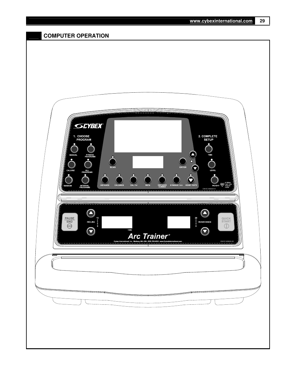 Computer operation | Cybex 360A Arc Trainer User Manual | Page 29 / 48