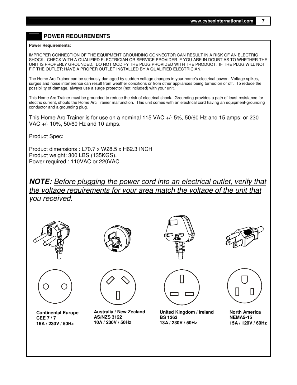 Cybex 360A Arc Trainer User Manual | Page 7 / 48