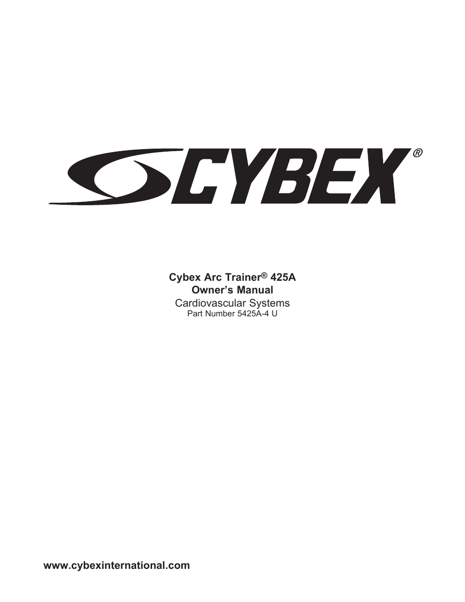 Cybex 425A Arc Trainer User Manual | 64 pages