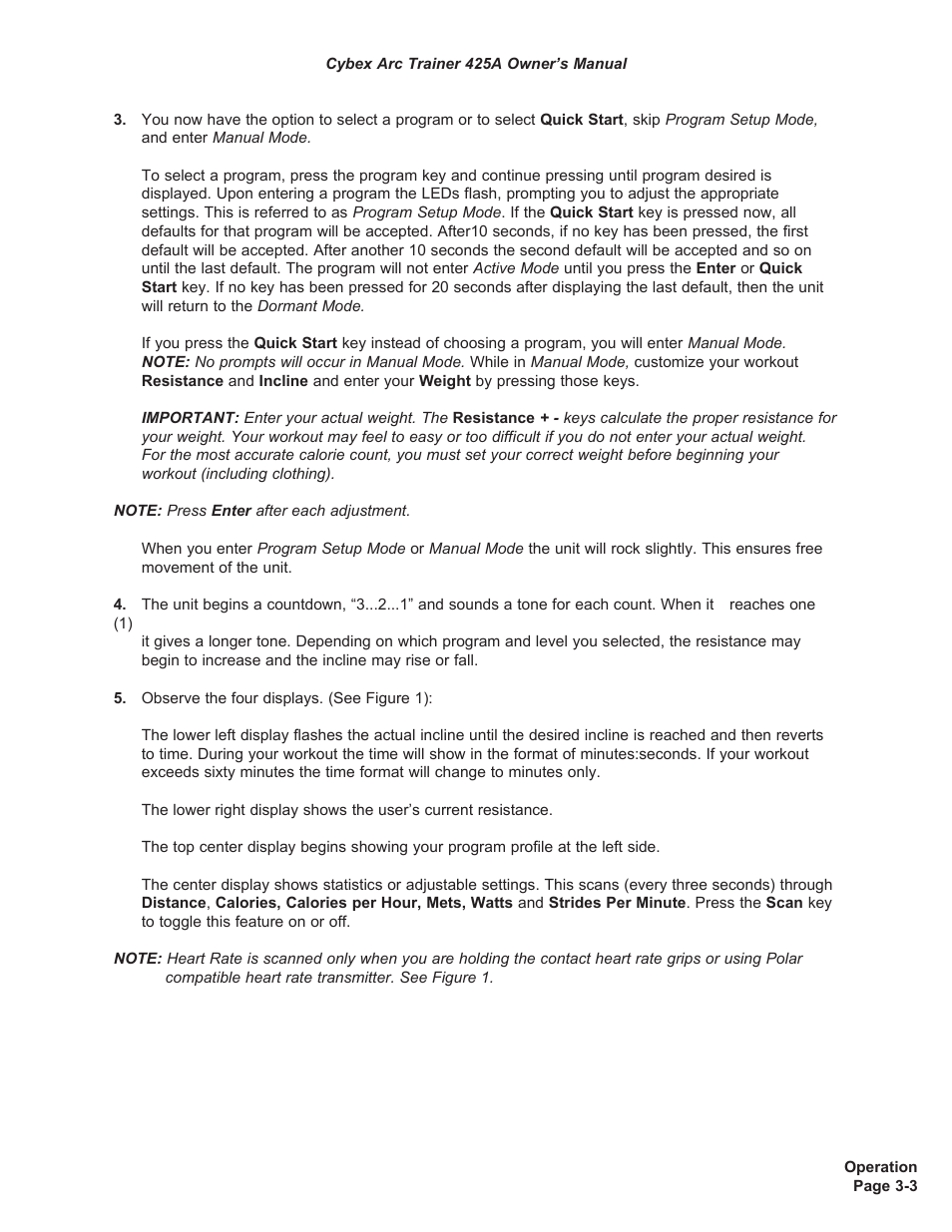 Cybex 425A Arc Trainer User Manual | Page 19 / 64