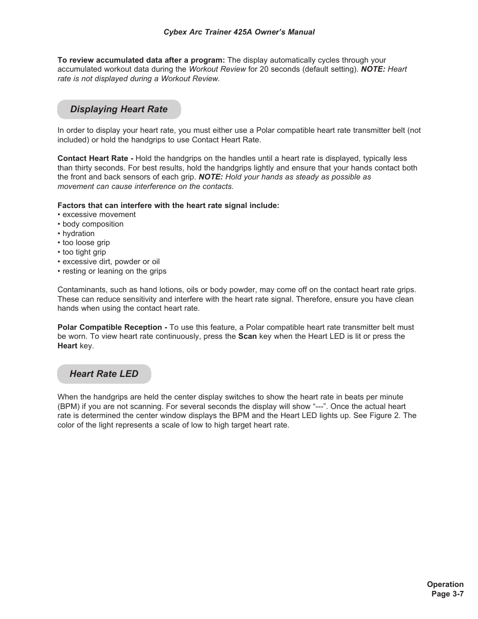 Cybex 425A Arc Trainer User Manual | Page 23 / 64