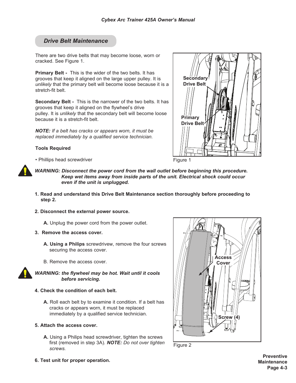 Cybex 425A Arc Trainer User Manual | Page 45 / 64