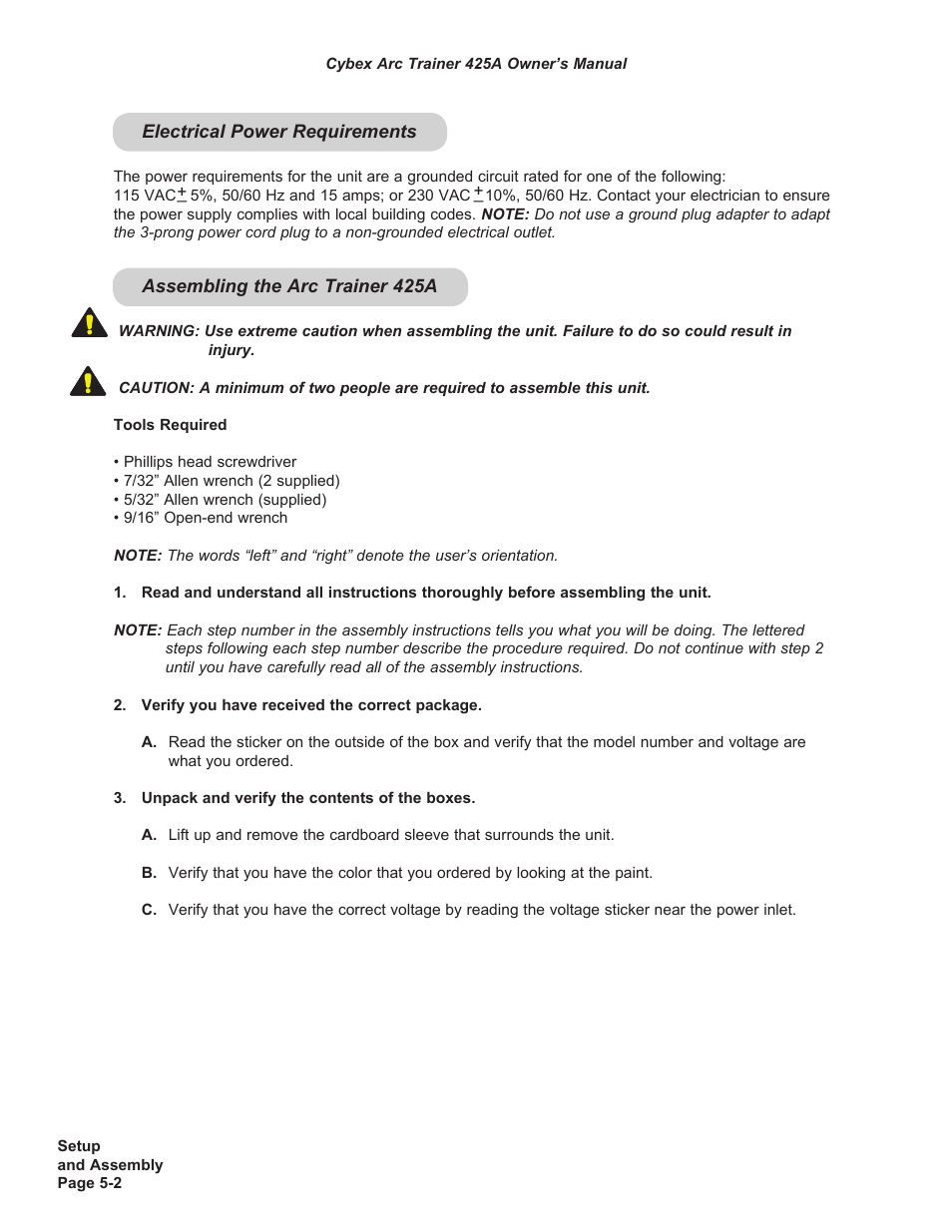 Cybex 425A Arc Trainer User Manual | Page 48 / 64