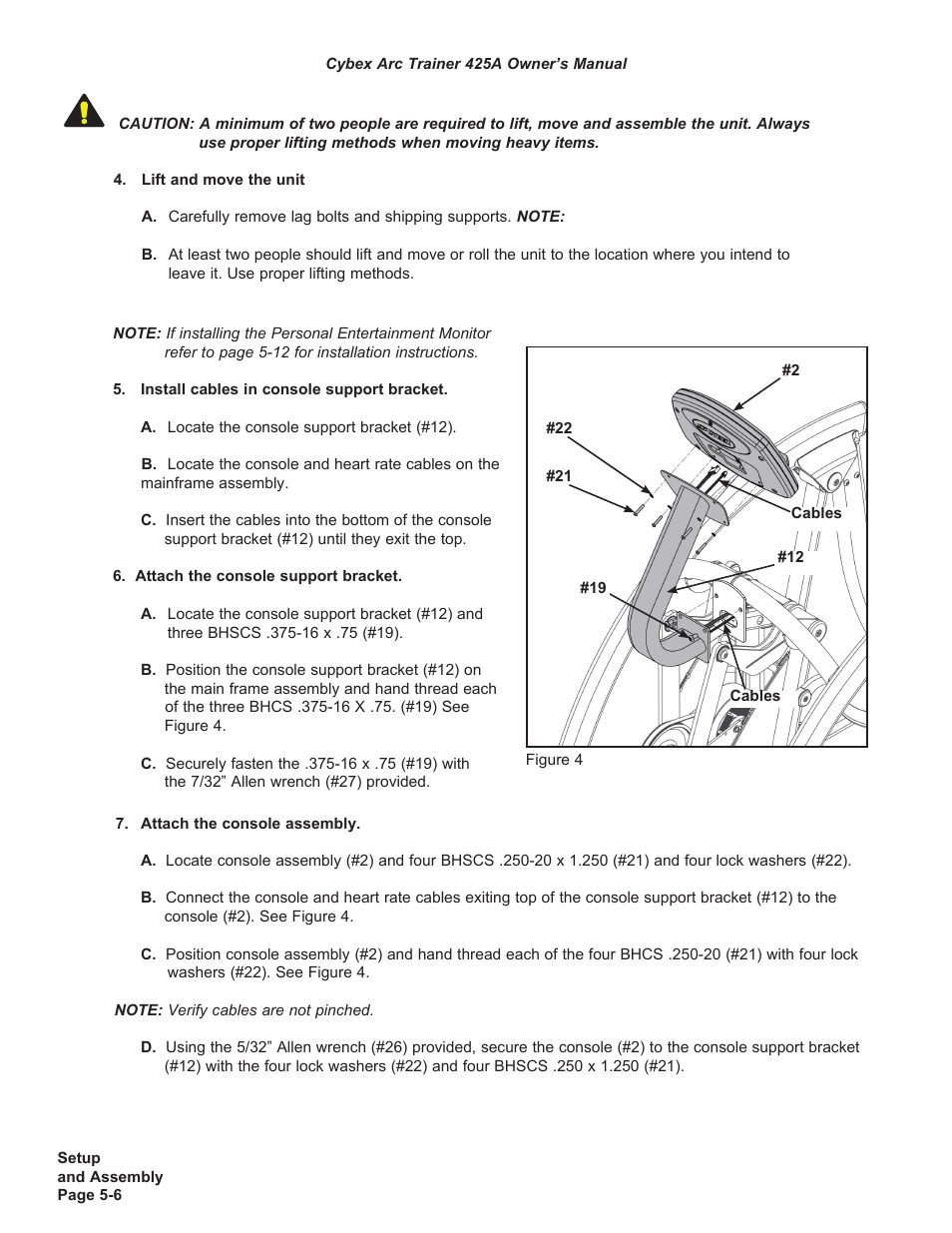 Cybex 425A Arc Trainer User Manual | Page 52 / 64