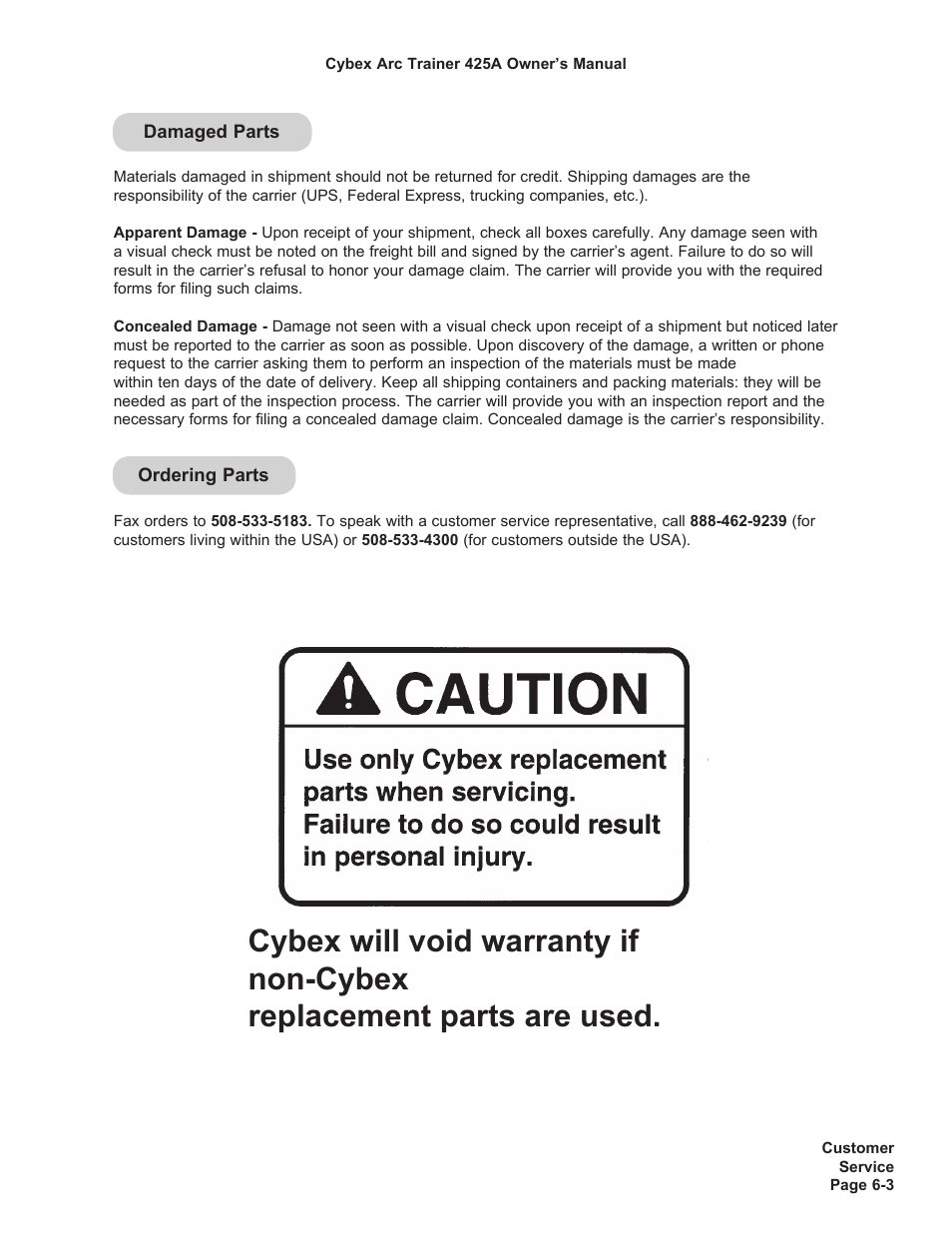 Cybex 425A Arc Trainer User Manual | Page 61 / 64