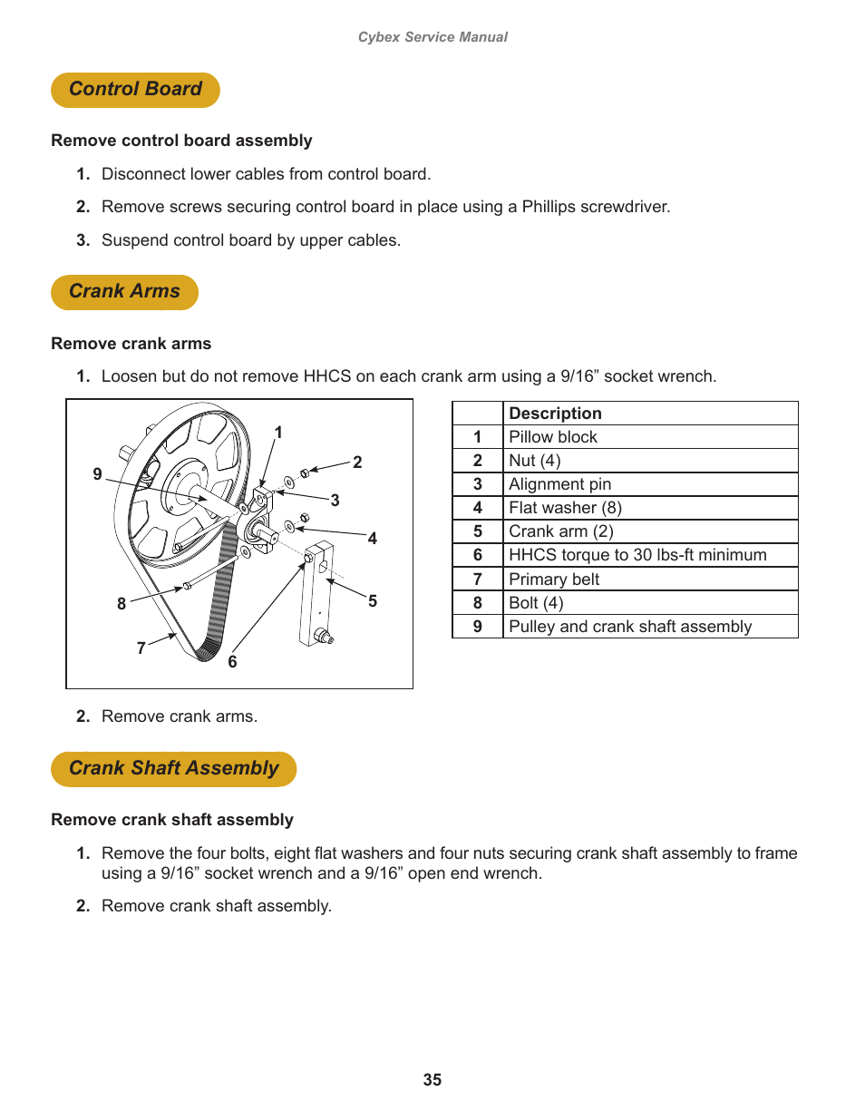 Cybex 525AT Arc Trainer User Manual | Page 35 / 74