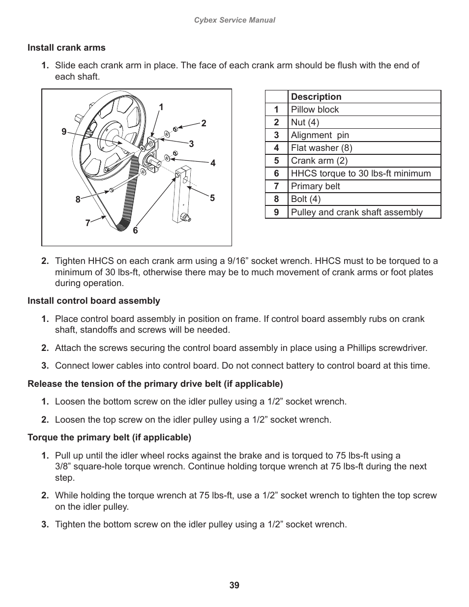 Cybex 525AT Arc Trainer User Manual | Page 39 / 74