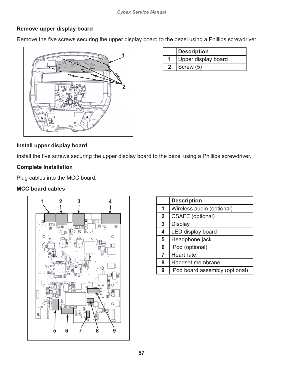 Cybex 525AT Arc Trainer User Manual | Page 57 / 74