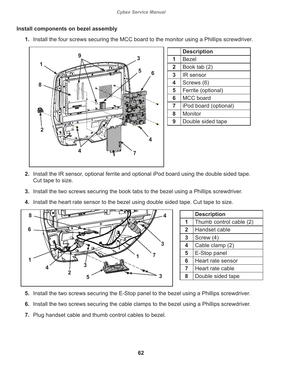Cybex 525AT Arc Trainer User Manual | Page 62 / 74