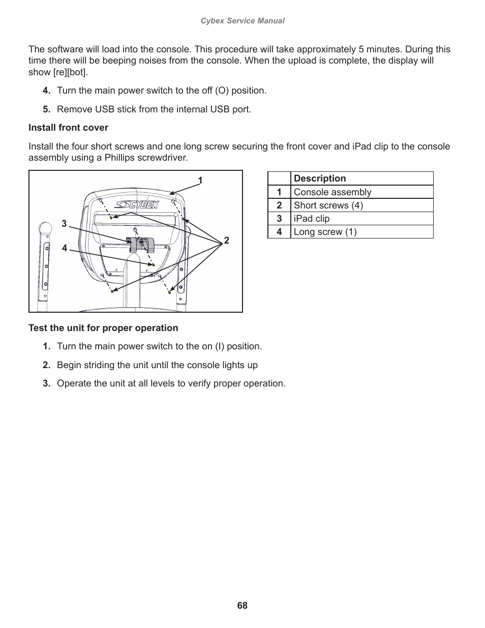 Cybex 525AT Arc Trainer User Manual | Page 68 / 74