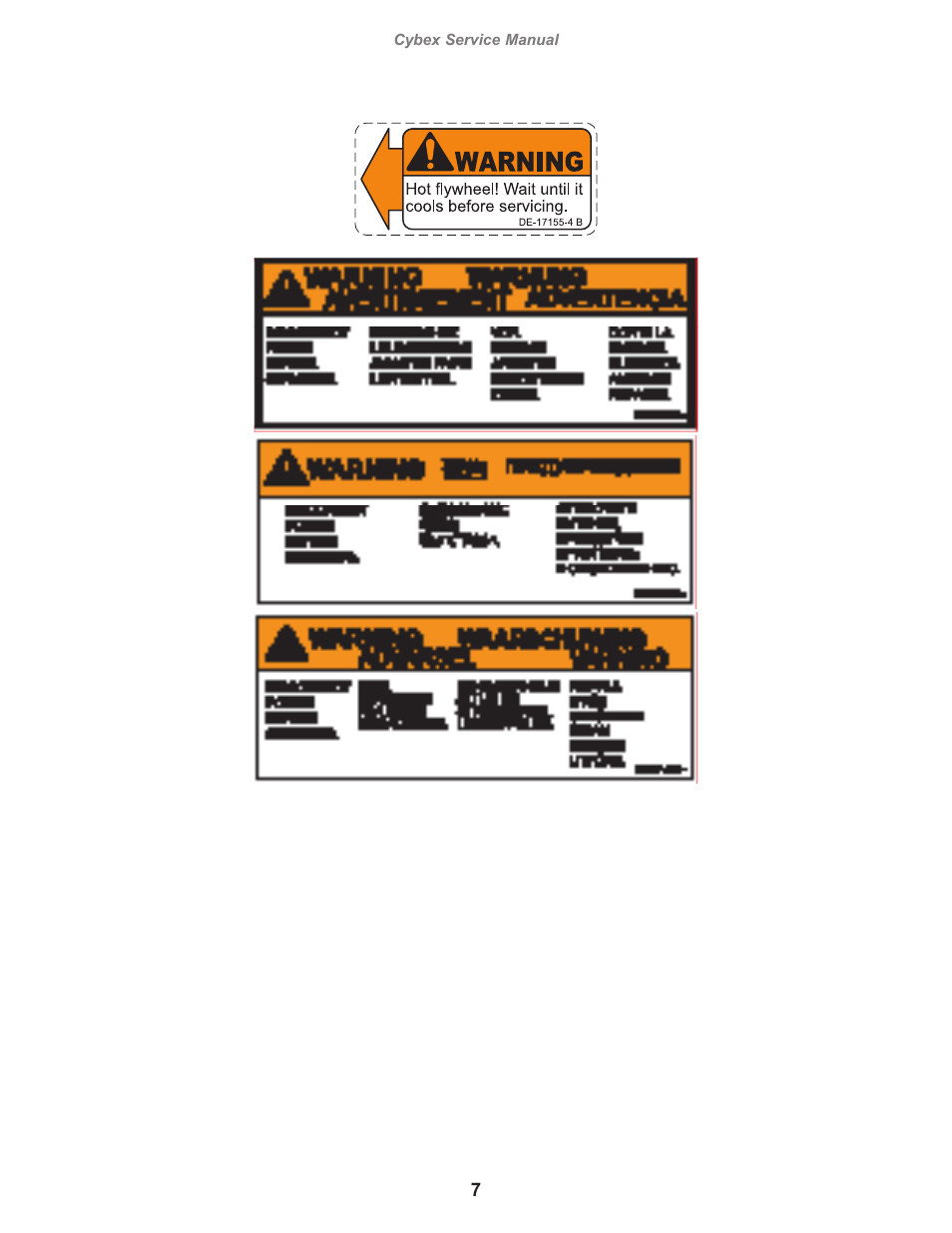 Warning, Owatonna | Cybex 525AT Arc Trainer User Manual | Page 7 / 74