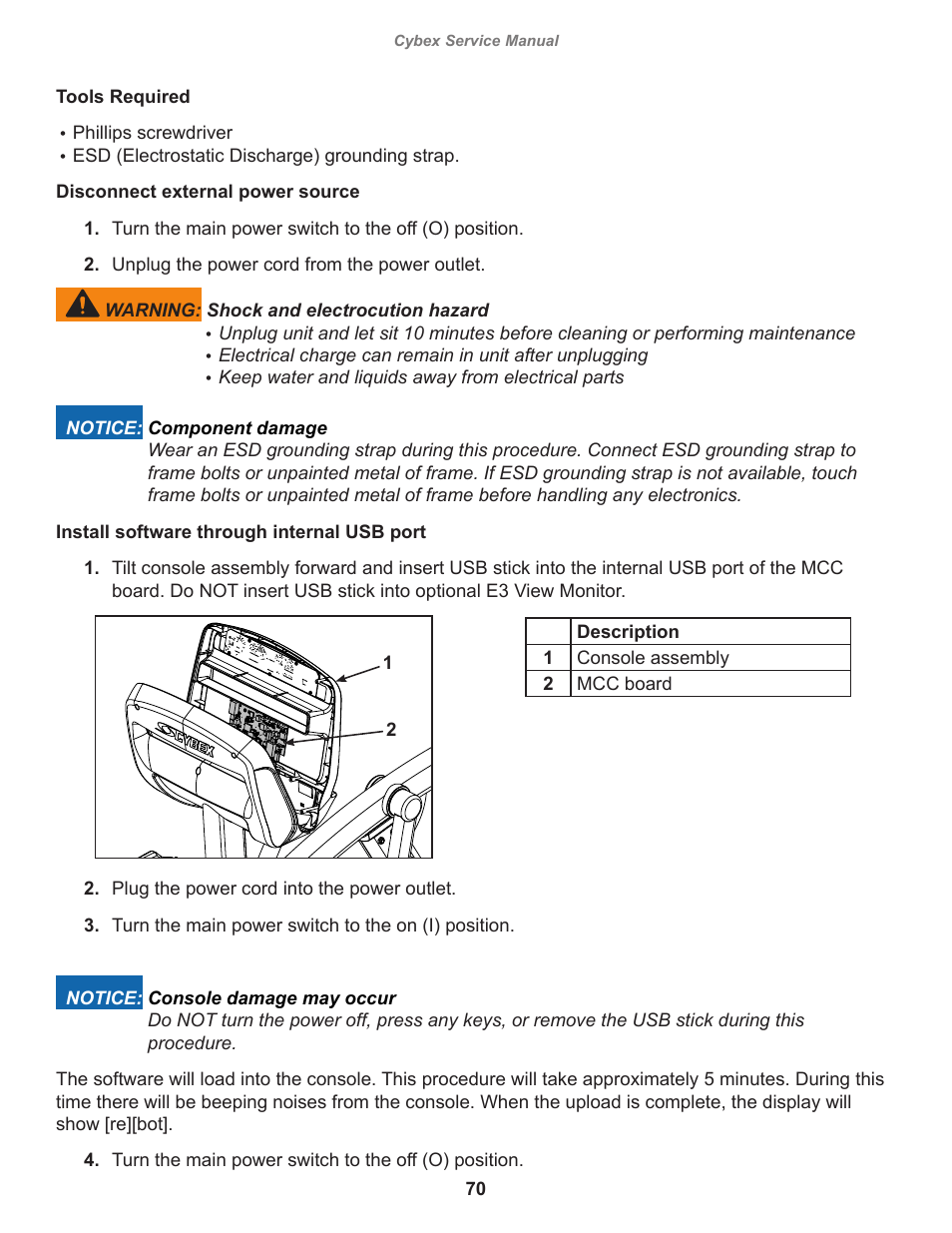 Cybex 525AT Arc Trainer User Manual | Page 70 / 74